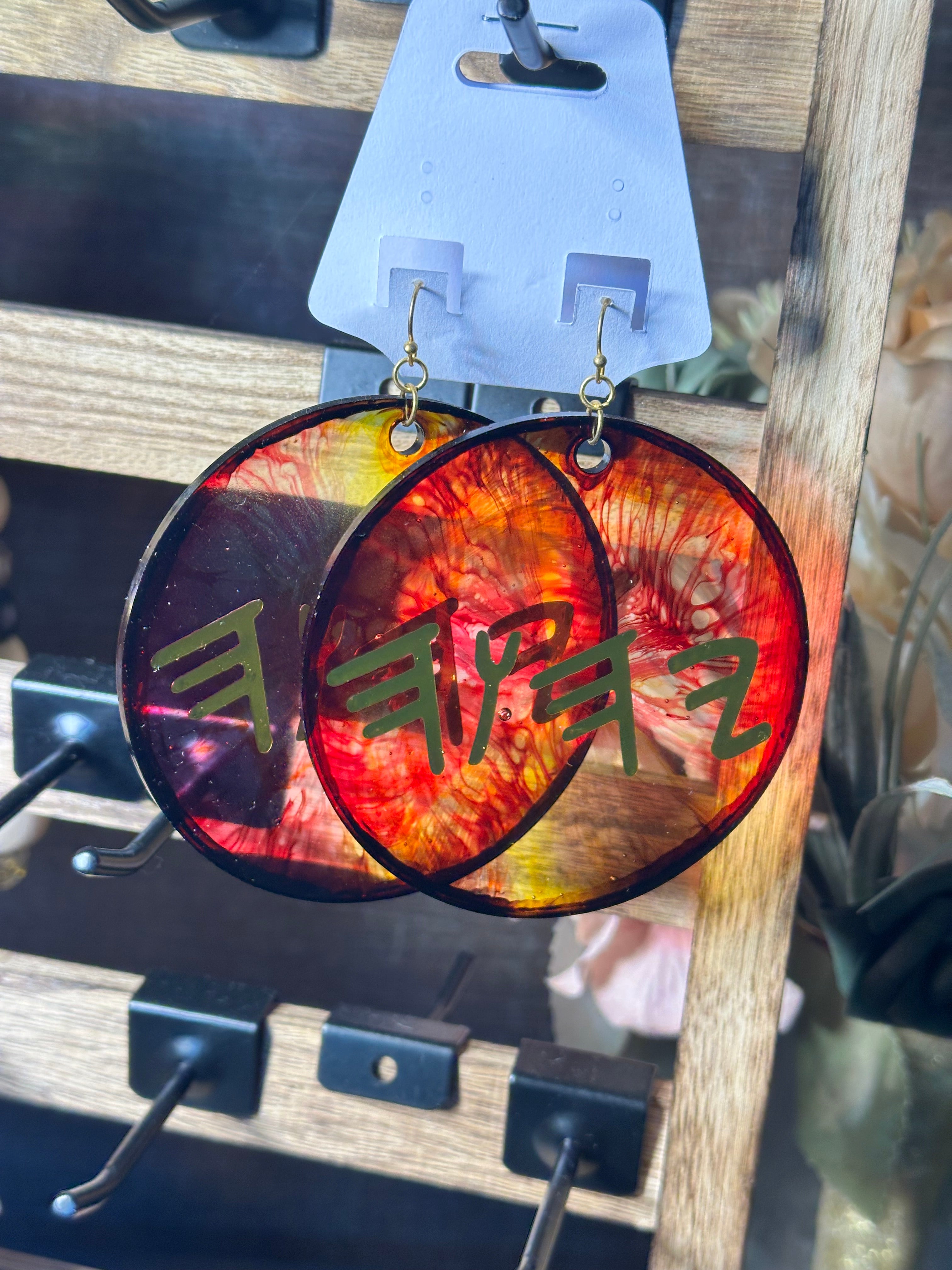 Yahuah 3in Large Circle Earrings